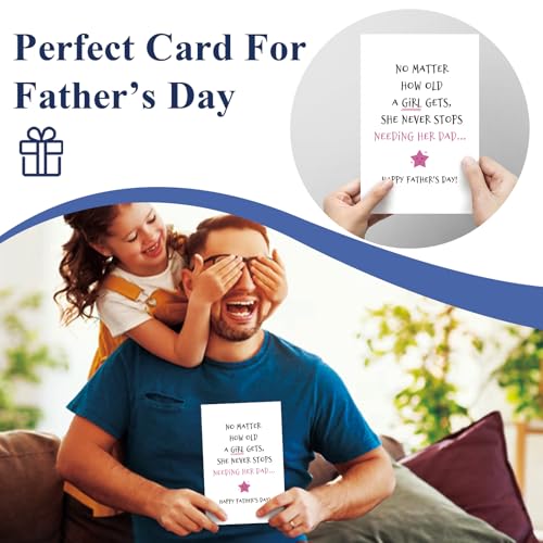 Fathers Day Card from Daughter - Sweet Greeting Card for Dad