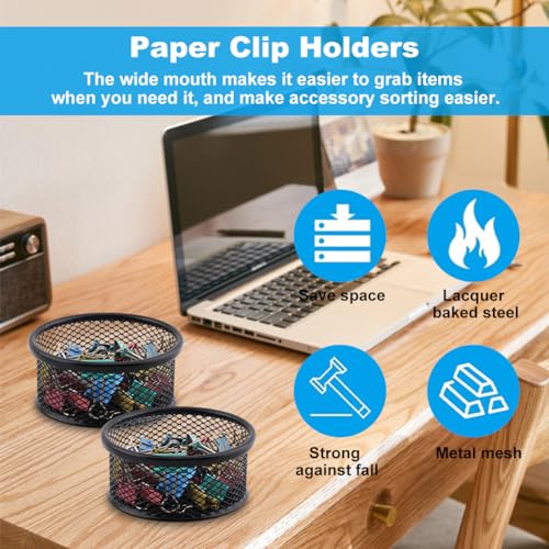 Quixleen 2-Piece Mesh Wire Desk Organizer for Paper Clips and Small Supplies