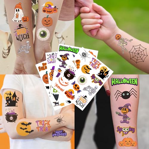 Halloween Temporary Tattoos 120+ Spooky Party Favors & Trick-or-Treat Bag Stuffers