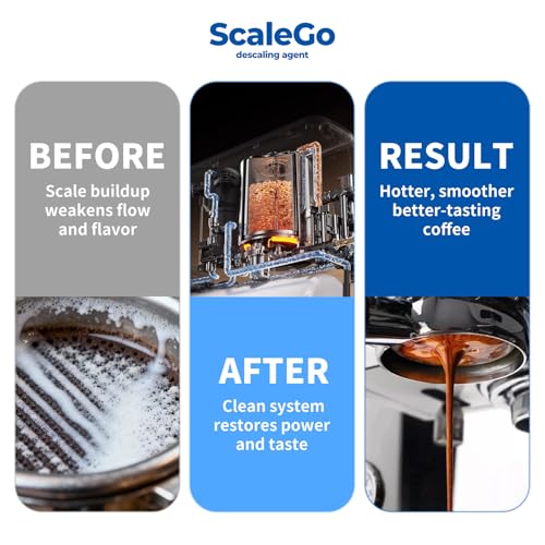 ScaleGo Coffee Machine Cleaner & Descaler - Citric Acid Powder, 4 Sachets