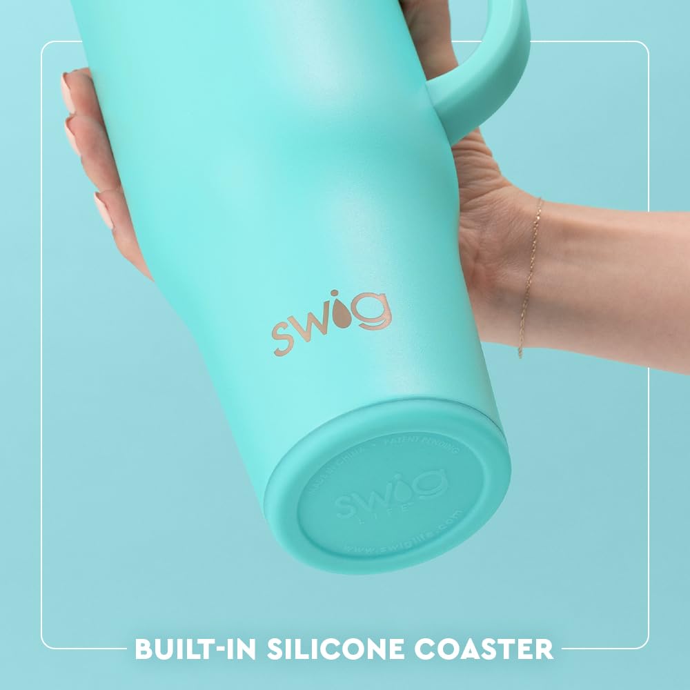 Swig Life 40oz Mega Mug, 40 oz Tumbler with Handle and Straw, Cup Holder Friendly, Dishwasher Safe, Extra Large Insulated Tumbler, Stainless Steel (Paradise)