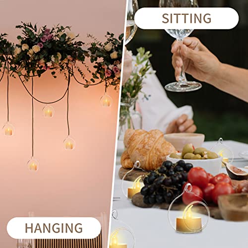 Hanging Glass Globe Candle Holders - Set of 108 Tealight Orbs for Decor