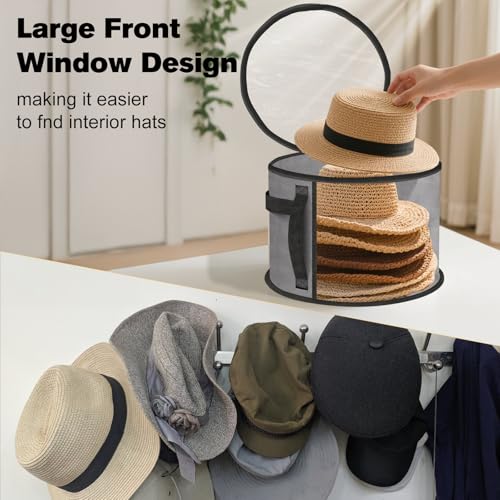 Large Clear Hat Storage Organizer Bag for Travel & Closet - Holds 5-7 Hats