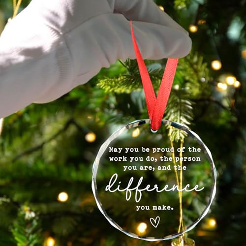 Inspirational Glass Ornament Thank You Gift for Coworkers and Boss