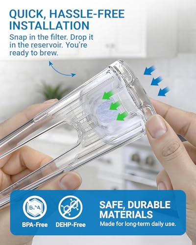 Keurig Water Filter Holder & 2 Replacement Filters - Tall Reservoir Compatible
