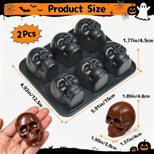 Skull Ice Cube Mold - 12 Cavity Silicone Mold for Baking & Whiskey