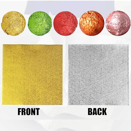 100 Pcs Gold Aluminum Foil Chocolate Wrappers - 4x4in DIY Packaging
