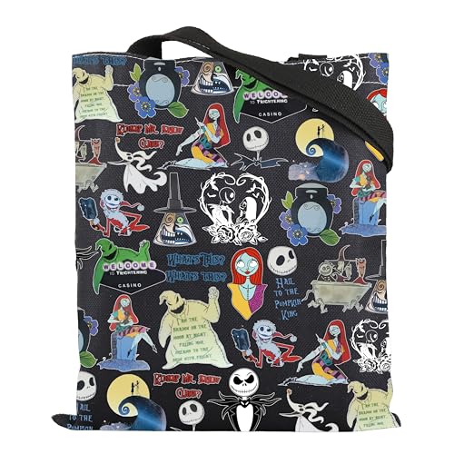 Ghost Lover Tote Bag - Jack and Sally Fans Ghost Dog Shoulder Bag Variation of Ghost B Bag