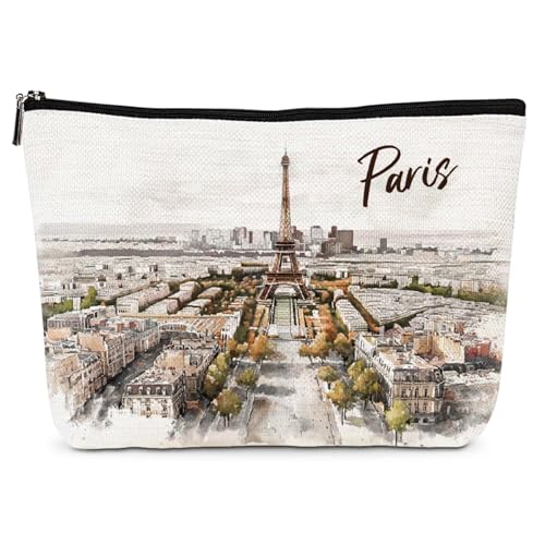 Paris Souvenirs Waterproof Makeup Bag Travel Cosmetic Pouch