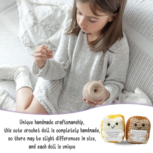 Handmade Crochet Butter Bread Gift - Emotional Support Toast