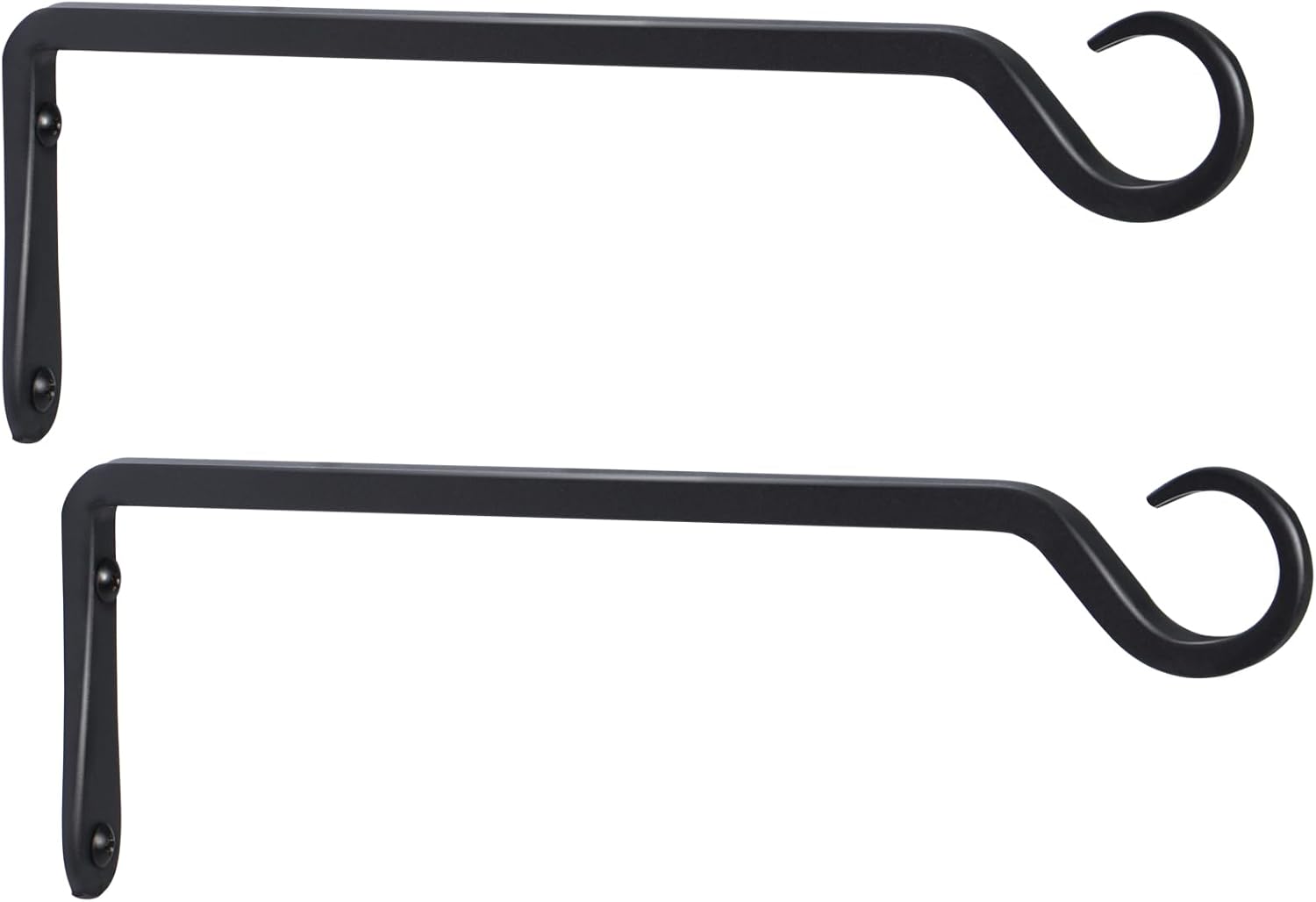 AILIN YELOKIE Premium Forged Wall Hooks - Sturdy Plant Brackets for Indoor/Outdoor Use | 12-Inch Black, 2-Pack