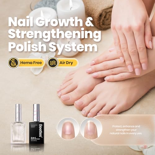 Beetles Pearl White Nail Polish Set with Base and Top Coat