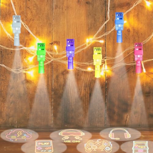24PCS Video Game Party Favor Finger Lights - 8 Gamer Neon Designs