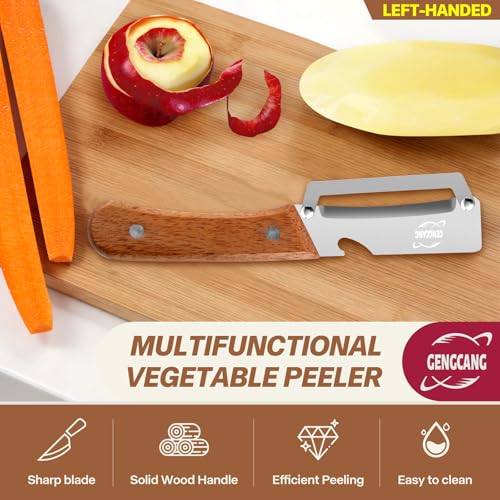 GENGCANG Multifunctional Vegetable Peeler with Wooden Handle