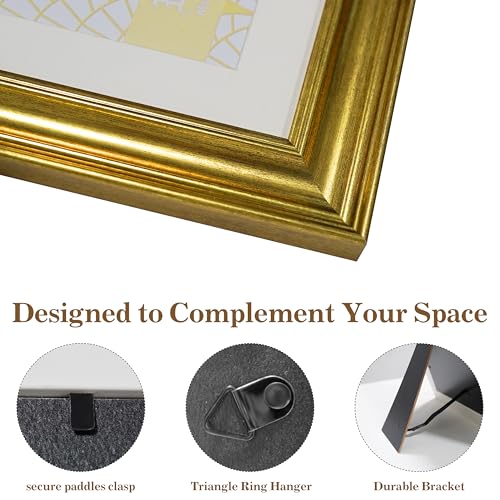 VIOLABBEY 5x5 Picture Frame in Rustic Gold – Square Decorative Photo Frame