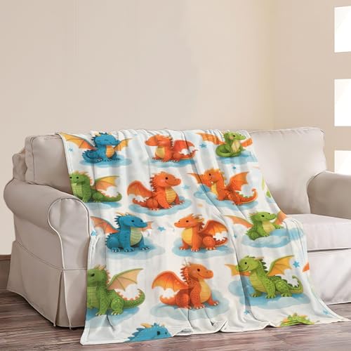 Viorise Dragon Blanket 50x40 Inch Cozy Fleece Throw for Dragon Lovers Gift