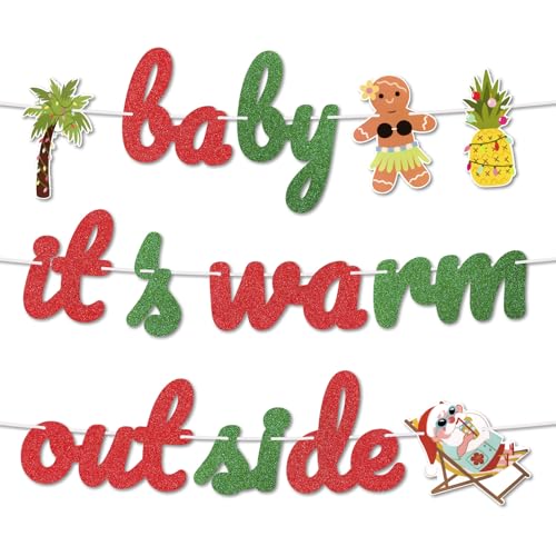 Christmas in July Banner – Tropical Beach Party Decor