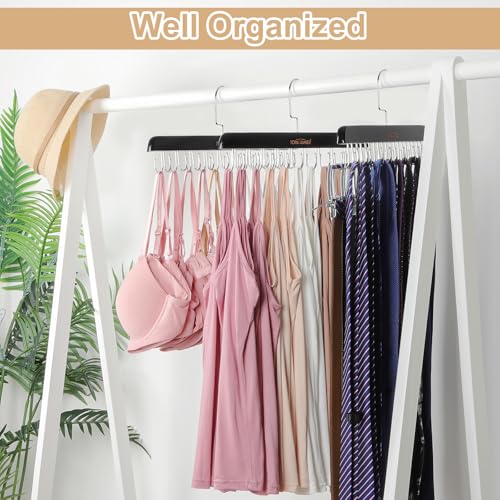 20-Pack Black Bra & Tank Top Hangers for Closet Space Saving - Foldable