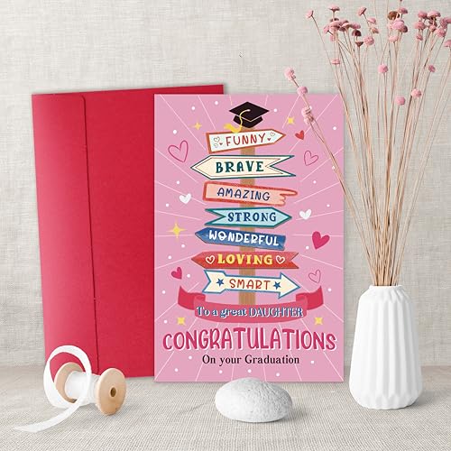 Funny Graduation Card for Daughter - Proud of You Gift from Mom and Dad
