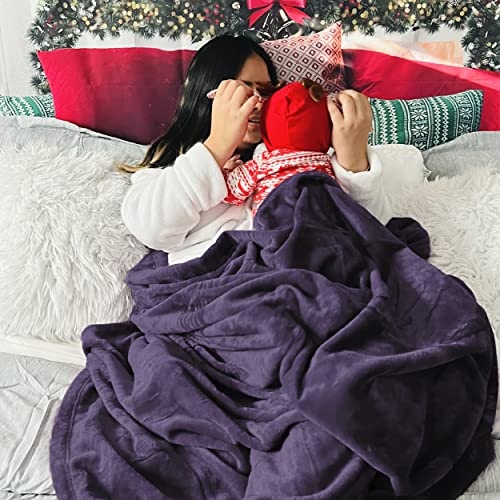 Bedsure XL Soft Fleece Throw Blanket - 50x70 inches, Purple