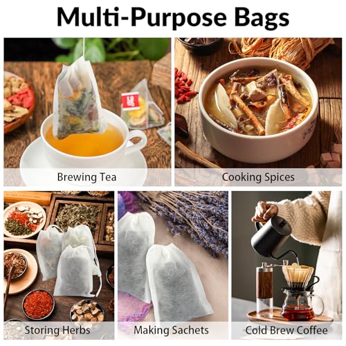 300 Disposable Tea Bags for Loose Leaf Tea | 3.54" x 2.75"