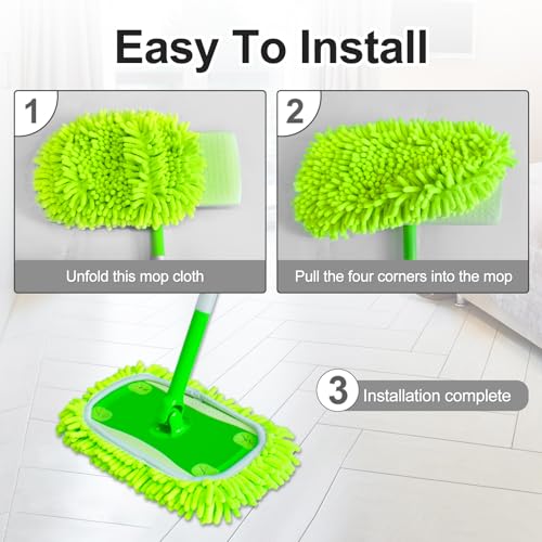 Yuunaie Reusable Microfiber Mop Pads for Swiffer Sweeper - 4 Pack