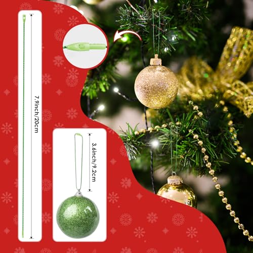 Green Christmas Ornament String Hangers with Snap Fasteners, 200 pcs
