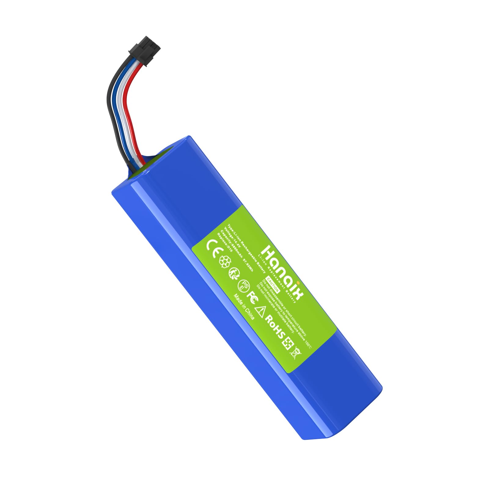 Hanaix 6800mAh 14.4V Vacuum Cleaner Battery for Dreame D9,D9 Pro, D9 Max,D10,D10 Plus, L10 Pro, L10 Plus,L10S Ultra, D10s, L10s RLS5-BL0, F9, Z10 Pro, RLS5-BL0, RVS5-WH0, RL55L-BL0, RLS5-WH0