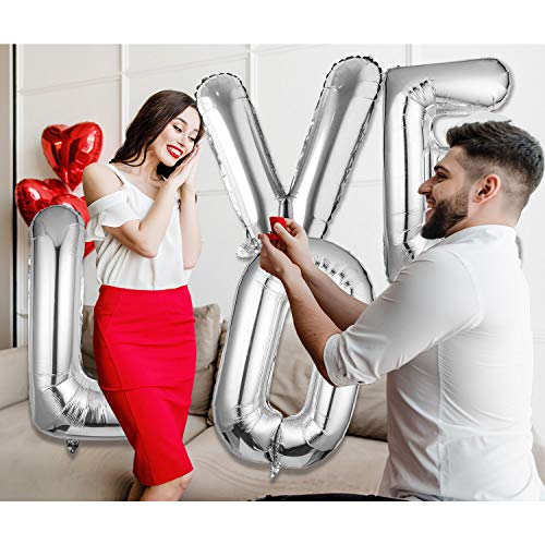 40 Inch Silver Letter Balloons Aluminum Foil Hanging Party Decor