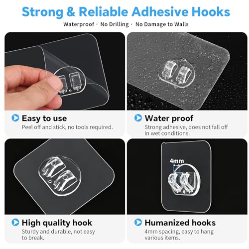 TTTred 15 Pack Adhesive Shower Caddy Replacement Strips, No-Drill Waterproof