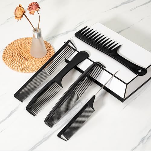5-Piece Professional Carbon Fiber Hair Comb Set for Styling & Cutting