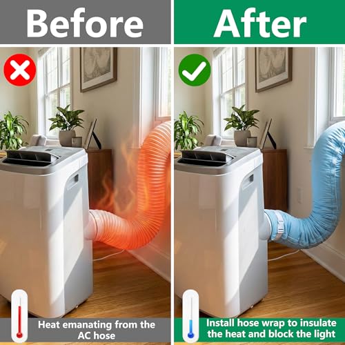 Portable AC Hose Insulation Sleeve - 60" Exhaust Duct Cover