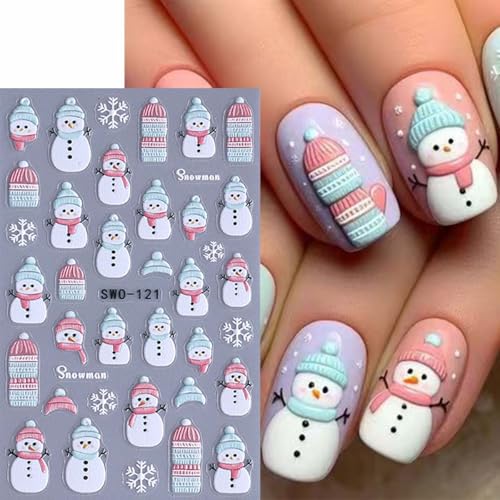 SWEET TREND Christmas Nail Art Stickers - 6 Sheets Winter Decals