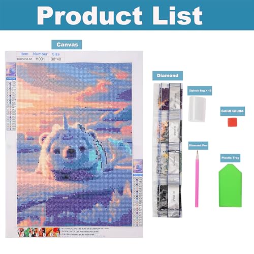 5D Diamond Painting Kit - Mystical Horned Seal Art 12x16 Inch