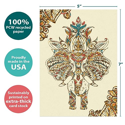 Vibrant Diwali Card with Envelope - 5"x7" - Eco-Friendly Design