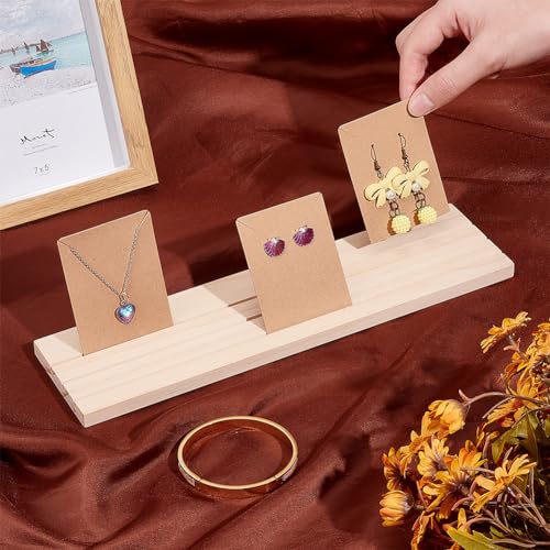 Wooden Earring Display Stand - 3-Slot Jewelry Organizer Tray