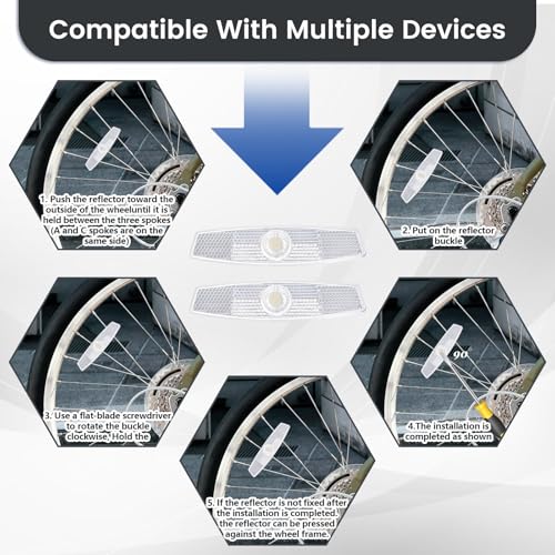 4Pcs Bike Spoke Reflectors, Bicycle Wheel Reflectors Bicycle Reflectors for Night Riding Safety Warning Spoke Reflector for Mountain Bikes & Road Bikes