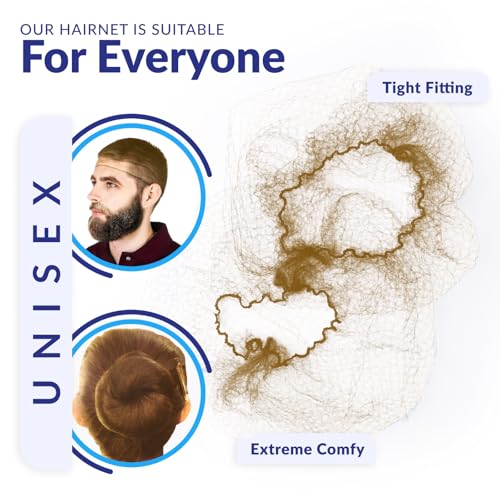 Light Brown Hair Nets – 100 Pcs 24" Stretchable for Women & Men