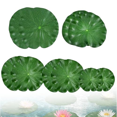 Chedin 10Pcs Floating Lily Pads Set - Realistic Foam Leaves for Ponds & Pools