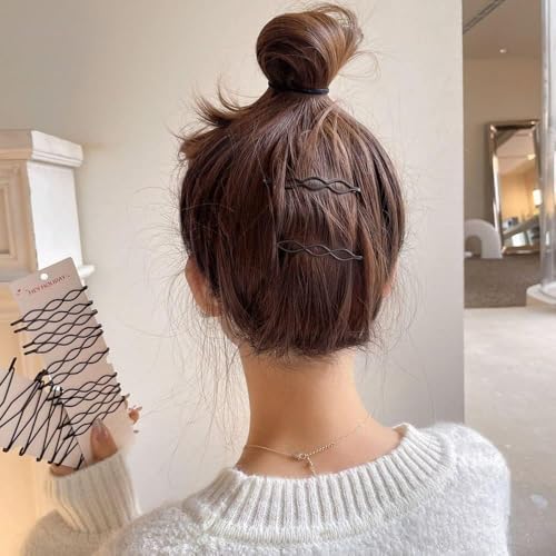 GANPUB 12Pcs Black Vintage Mini Bobby Pins for Women Hair Styling
