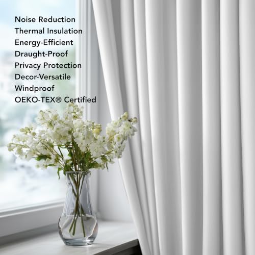 Deconovo Greyish White 100W x 108L Blackout Curtain Panel for Bedroom & Living Room