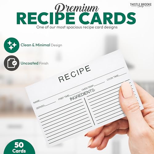 50 Count Blank Double-Sided Recipe Cards 4x6 Inches - Perfect for Bridal Showers