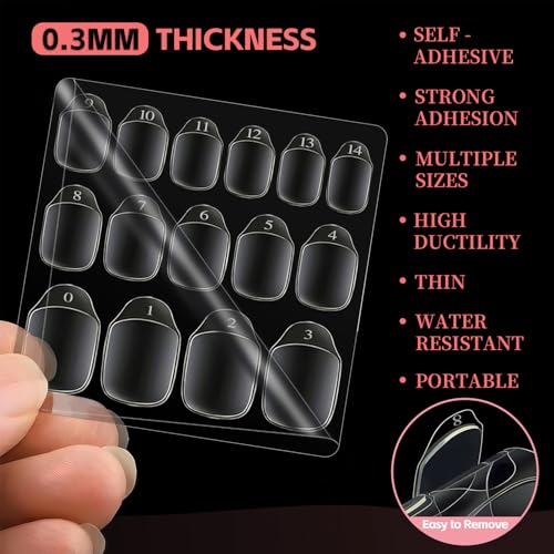 Nail Adhesive Tabs - 600PCS Waterproof Double-Sided Press On Nails Glue Alternative