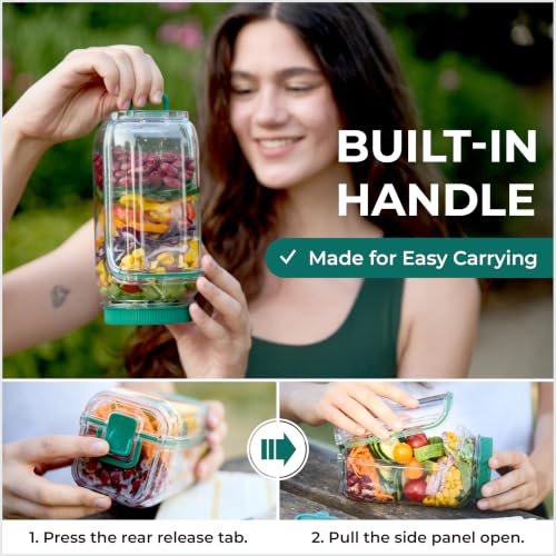 Baker's Best Buddy Salad Jar with Side Opening & Dressing Container