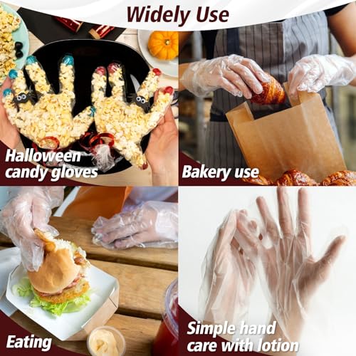 Disposable Food Safe Plastic Gloves 100 Pcs Thickened Kitchen Gloves