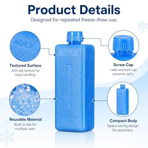 Beavorty Reusable Ice Packs - 8pcs Cooling Blocks for Air Coolers & Camping