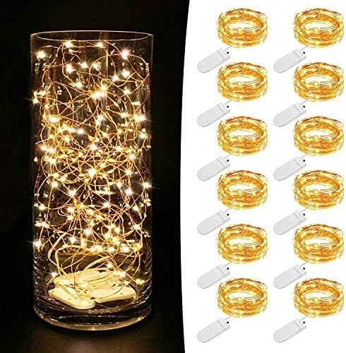 MUMUXI Fairy Lights - 12 Pack 7.2ft Battery Operated String Lights with 20 Mini LEDs | Warm White for Wedding & Home Decor