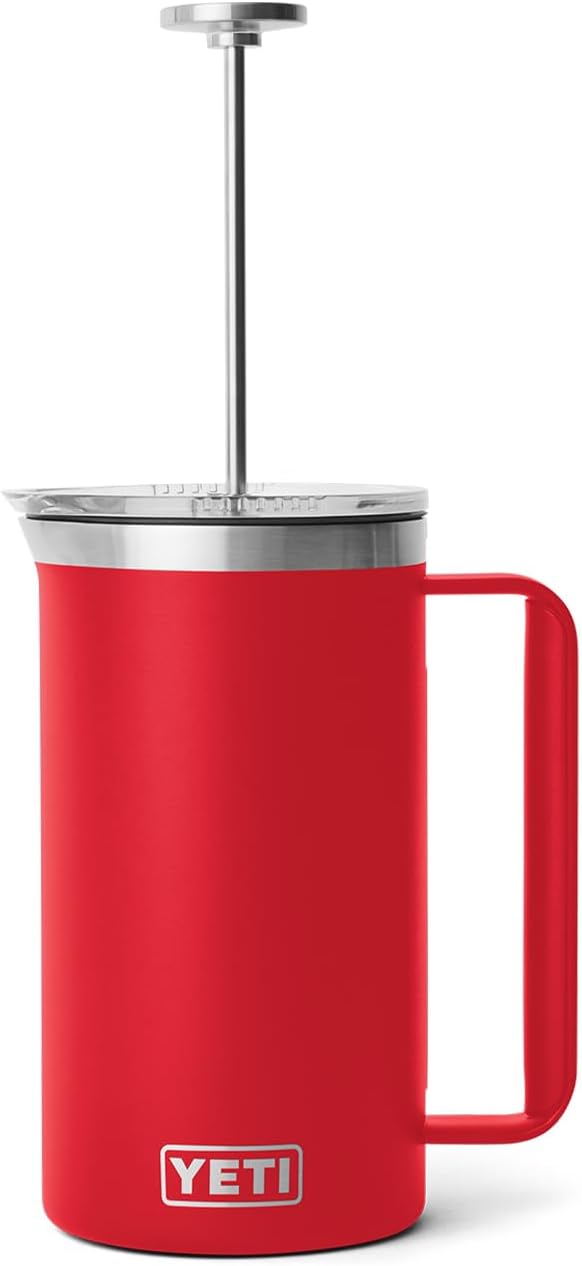 YETI Rambler 34 Oz. French Press Coffee Maker - Durable, Insulated Design in Rescue Red