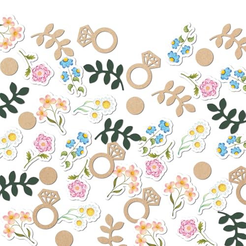 Sage Green 200pcs Flower & Greenery Wedding Confetti - Style 2