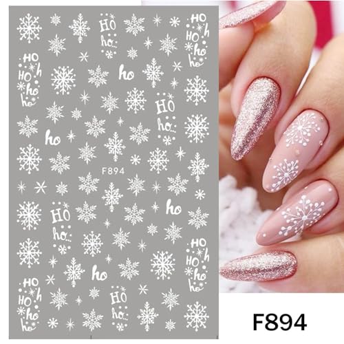 Christmas Snowflake Nail Art Stickers 3D Self-Adhesive Winter Decals